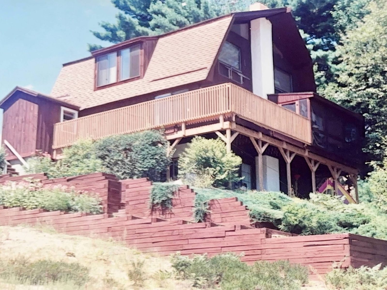 The Inn and its tiered garden wall