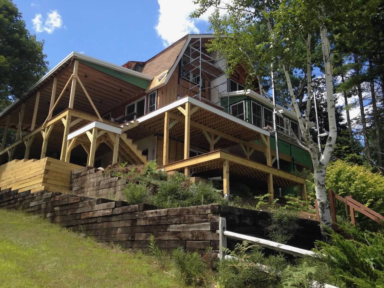 The Inn today, natural wood and long decks
