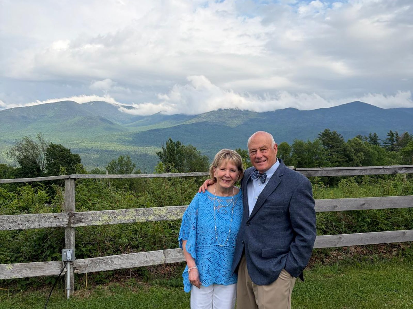 Eric and Carol, your hosts, at the fence line