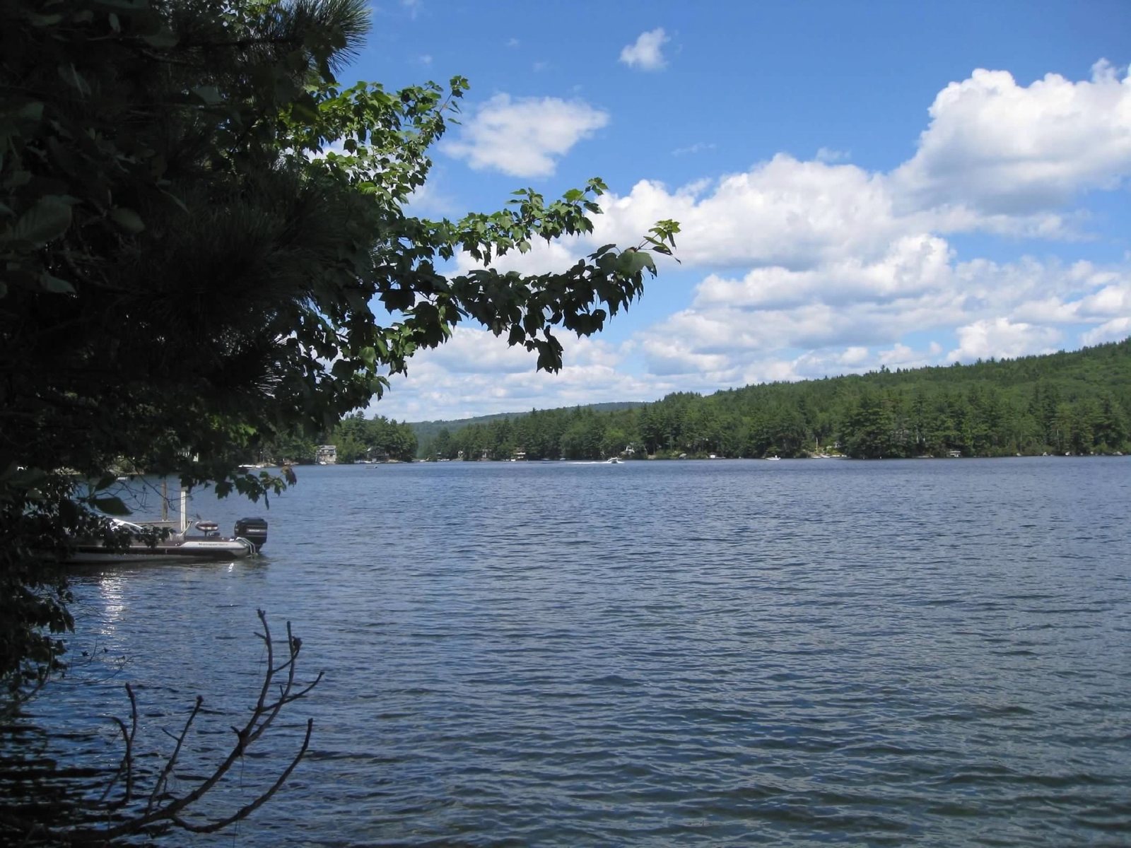 The lake under a blue sky
