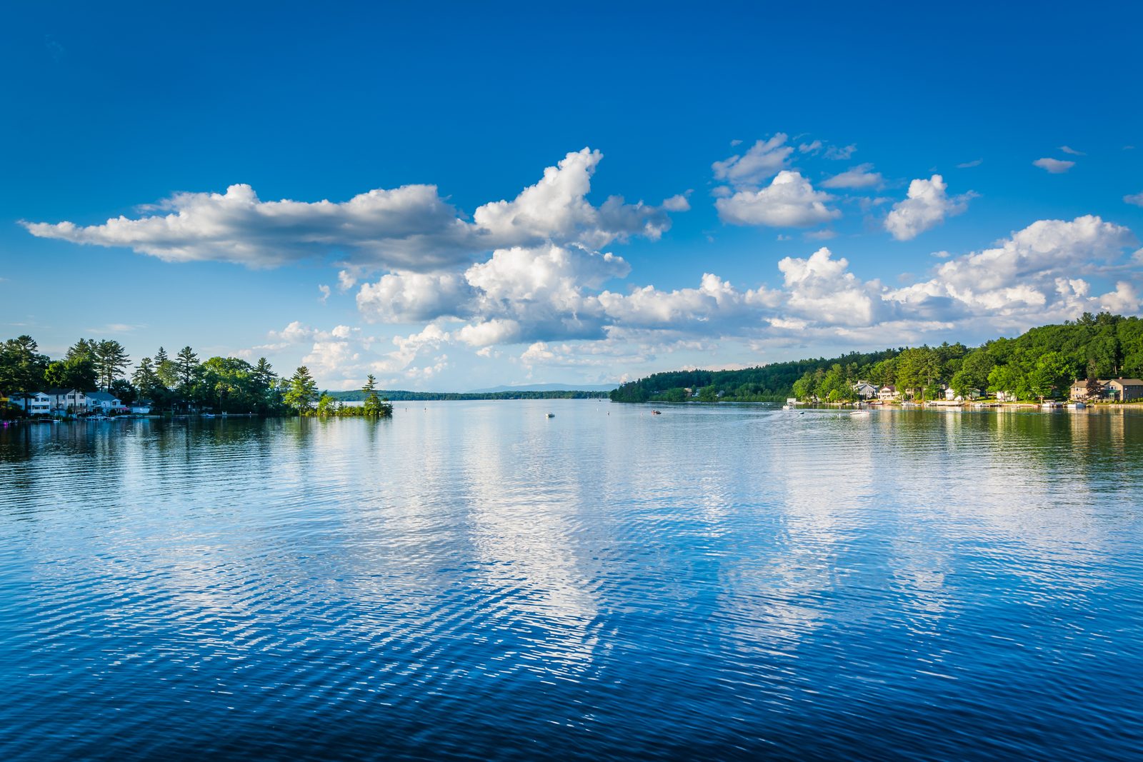 The view from the lucky rooms: the lake under summer clouds