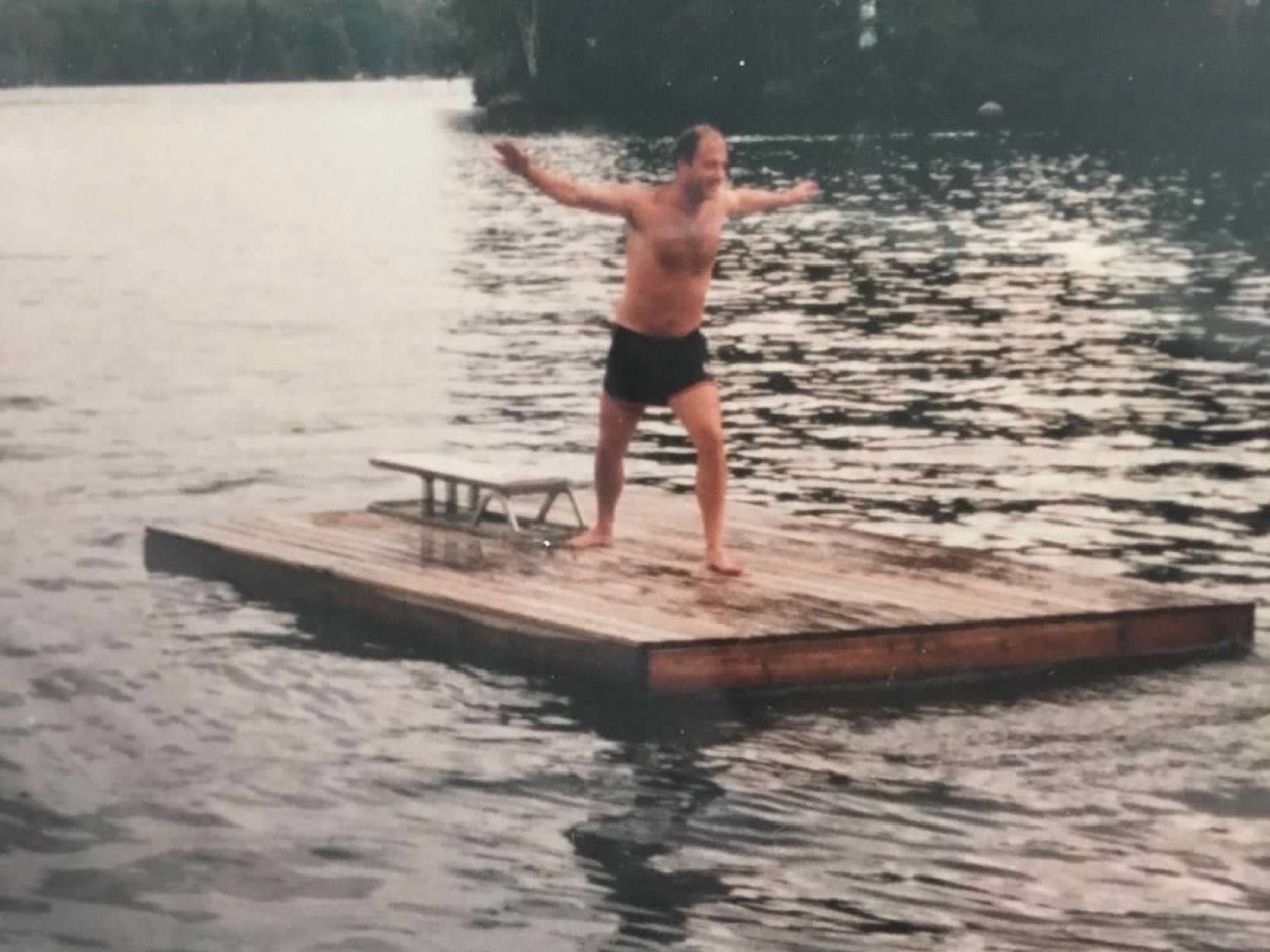 The floating raft, mid-afternoon